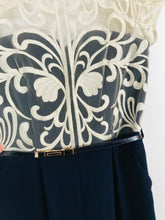 Load image into Gallery viewer, Little Mistress Women’s Embroidered Jumpsuit | UK12 | Navy Blue