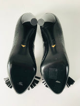 Load image into Gallery viewer, Emporio Armani Women’s Leather Tassel Court Heels | 40 UK7 | Black