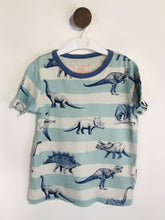 Load image into Gallery viewer, Boden Kid's Striped Dinosaur Print T-Shirt | 4-6 Years | Blue