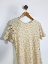 Load image into Gallery viewer, Stradivarius Women's Boho Crochet Shift Dress | L UK14 | White