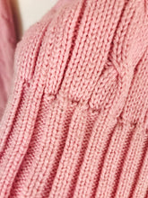 Load image into Gallery viewer, Ralph Lauren Women's Cotton V-Neck Cable Knit Jumper | S UK8 | Pink