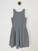 Load image into Gallery viewer, Ralph Lauren Kid's Striped Pleated A-Line Dress | Age 7 | Blue