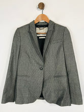 Load image into Gallery viewer, Aubin & Wills Women's Wool Check Gingham Blazer Jacket | UK10 | Grey