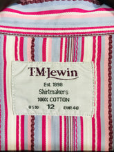 Load image into Gallery viewer, T.M. Lewin Women's Cotton Striped Button-Up Shirt | UK12 | Multicoloured
