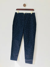 Load image into Gallery viewer, Boden Women’s Polka Dot Tapered Leg Chinos | UK10 | Blue