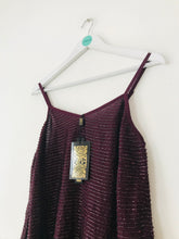 Load image into Gallery viewer, Biba Women’s Beaded Loose Tank Top NWT | UK10 | Maroon