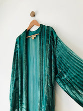 Load image into Gallery viewer, Janice Wainwright Vintage Long Open Cardigan Kimono | UK12 | Green