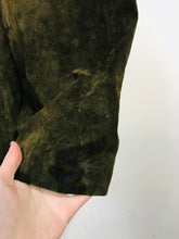 Load image into Gallery viewer, Wealth of Nations Women's Leather Fur Trim Overcoat Coat | UK18 | Green