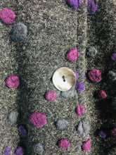 Load image into Gallery viewer, Heteroclite Women's Wool Polka Dot Overcoat Coat | L UK14 | Grey