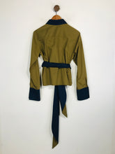 Load image into Gallery viewer, Duro Olowu Women's Contrast Belted Button-Up Shirt | UK10 | Green