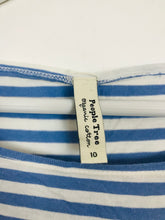 Load image into Gallery viewer, People Tree Women’s Organic Stripe Three Quarter Length Sleeve Tshirt | UK10 | Blue