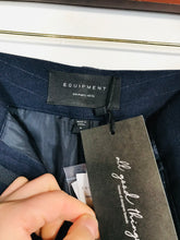 Load image into Gallery viewer, Equipment Women's Wide Leg Pinstripe Smart Trousers NWT | UK4 | Blue
