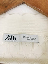 Load image into Gallery viewer, Zara Women’s V Neck Crochet Cropped Top | S UK8 | White