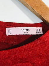 Load image into Gallery viewer, Mango Women's Long Sleeve Faux Suede A-Line Dress | M UK10-12 | Red