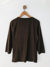 Load image into Gallery viewer, Fenn Wright Manson Women's V Neck Gathered Front Jersey Blouse  | UK16 | Brown