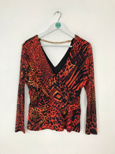 Load image into Gallery viewer, Star by Julien MacDonald Women’s Animal Print Draped Wrap Top | UK14 | Orange