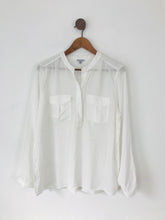 Load image into Gallery viewer, Jigsaw Women’s Lightweight Collarless Shirt | UK12 EU40 | White