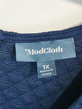 Load image into Gallery viewer, ModCloth Women's Ribbed Mini Dress | XL UK16 | Blue