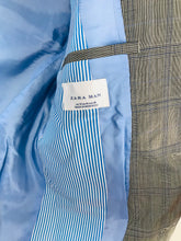 Load image into Gallery viewer, Zara Man Men’s Wool Check Suit Jacket Blazer | EU50 UK40 L | Grey