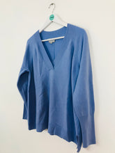 Load image into Gallery viewer, Pure Collection Women’s Cashmere Knit V-Neck Jumper | UK14 | Blue