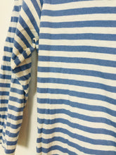 Load image into Gallery viewer, People Tree Women’s Organic Stripe Three Quarter Length Sleeve Tshirt | UK10 | Blue
