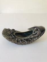 Load image into Gallery viewer, Dune Women's Sequin Ballet Shoes | 38 UK5 | Grey