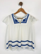 Load image into Gallery viewer, Hush Women's Boho Embroidered Blouse | UK10 | White