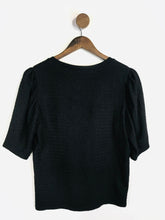 Load image into Gallery viewer, Zara Women's Gathered sleeve T-Shirt | L UK14 | Black