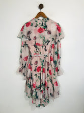 Load image into Gallery viewer, Forever Unique Women's Floral Ruffle Wrap Dress NWT | UK10 | Pink