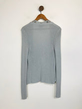 Load image into Gallery viewer, Max Mara Women's Floral Ribbed Cardigan | L UK14 | Blue