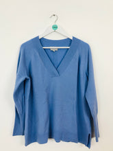 Load image into Gallery viewer, Pure Collection Women’s Cashmere Knit V-Neck Jumper | UK14 | Blue