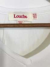 Load image into Gallery viewer, Louche Women's Embroidered V Neck T-Shirt | UK10 | White