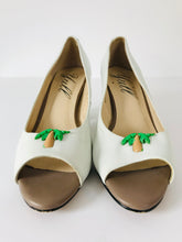 Load image into Gallery viewer, Yull Women's Palm Tree Open Toe Heels | UK5 | White