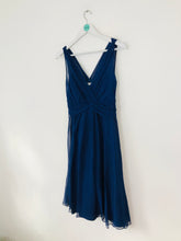 Load image into Gallery viewer, L.K. Bennett Women’s V-Neck Silk Draped Dress | UK8 | Navy Blue