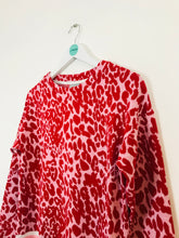 Load image into Gallery viewer, Oliver Bonas Women’s Leopard Print Jumper | UK10 | Red