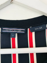 Load image into Gallery viewer, Tommy Hilfiger Women’s Silk Oversized Stripe T-shirt | US4 UK8 | Red Blue