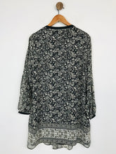 Load image into Gallery viewer, Mint Velvet Women's Silk Paisley Tassel Shift Dress | UK12 | Black