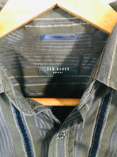 Load image into Gallery viewer, Ted Baker Men's Cotton Striped Button-Up Shirt | XL | Black