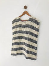 Load image into Gallery viewer, Masai Women's Striped Loose Weave Tank Top | L UK14 | White