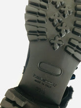 Load image into Gallery viewer, Russell & Bromley Women’s Leather Fur Combat Boots | 39.5 UK6.5 | Navy Blue