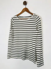 Load image into Gallery viewer, Jigsaw Women's Striped Long Sleeve T-Shirt | M UK10-12 | White