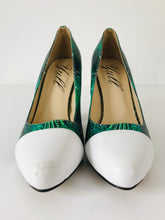 Load image into Gallery viewer, Yull Women's Palm Leaf Print Court Heels | UK6 | Green
