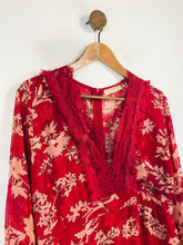 Load image into Gallery viewer, Dark Pink Women's Floral Ruffle Maxi Dress | UK10 | Pink