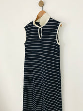 Load image into Gallery viewer, Jaeger Women's Striped Knit Midi Dress | 36in ~ M | Blue