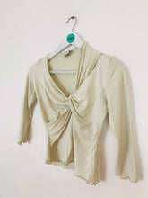 Load image into Gallery viewer, Karen Millen Women’s Crop Knot Modal Top | 1 UK8 | Cream White