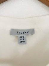 Load image into Gallery viewer, Jigsaw Women’s Lightweight Collarless Shirt | UK12 EU40 | White