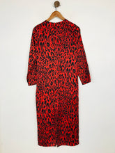 Load image into Gallery viewer, Zara Women's Leopard Print Midi Dress | XS UK6-8 | Red