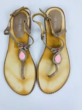 Load image into Gallery viewer, Kate Kuba Women's Leather Embellished Sandals | EU39 UK6 | Brown