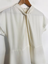 Load image into Gallery viewer, Reiss Women's High Neck Ruched Blouse | UK12 | White