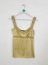 Load image into Gallery viewer, Elie Tahari Women’s Silk Strappy Blouse | UK8 | Gold